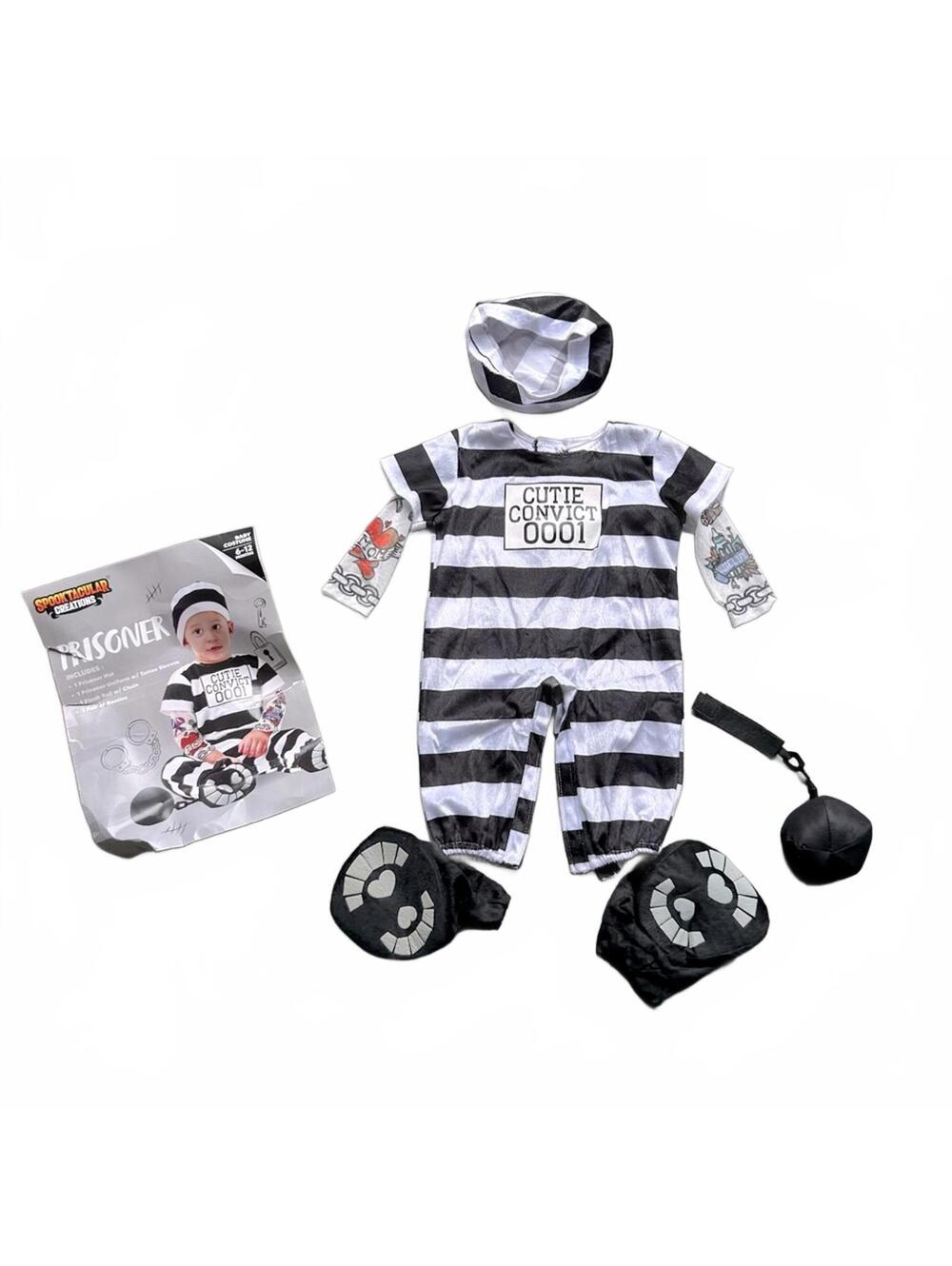 Spooktacular Creations Infant Prisoner Halloween Costume | Cutie Convict 6-12mos
